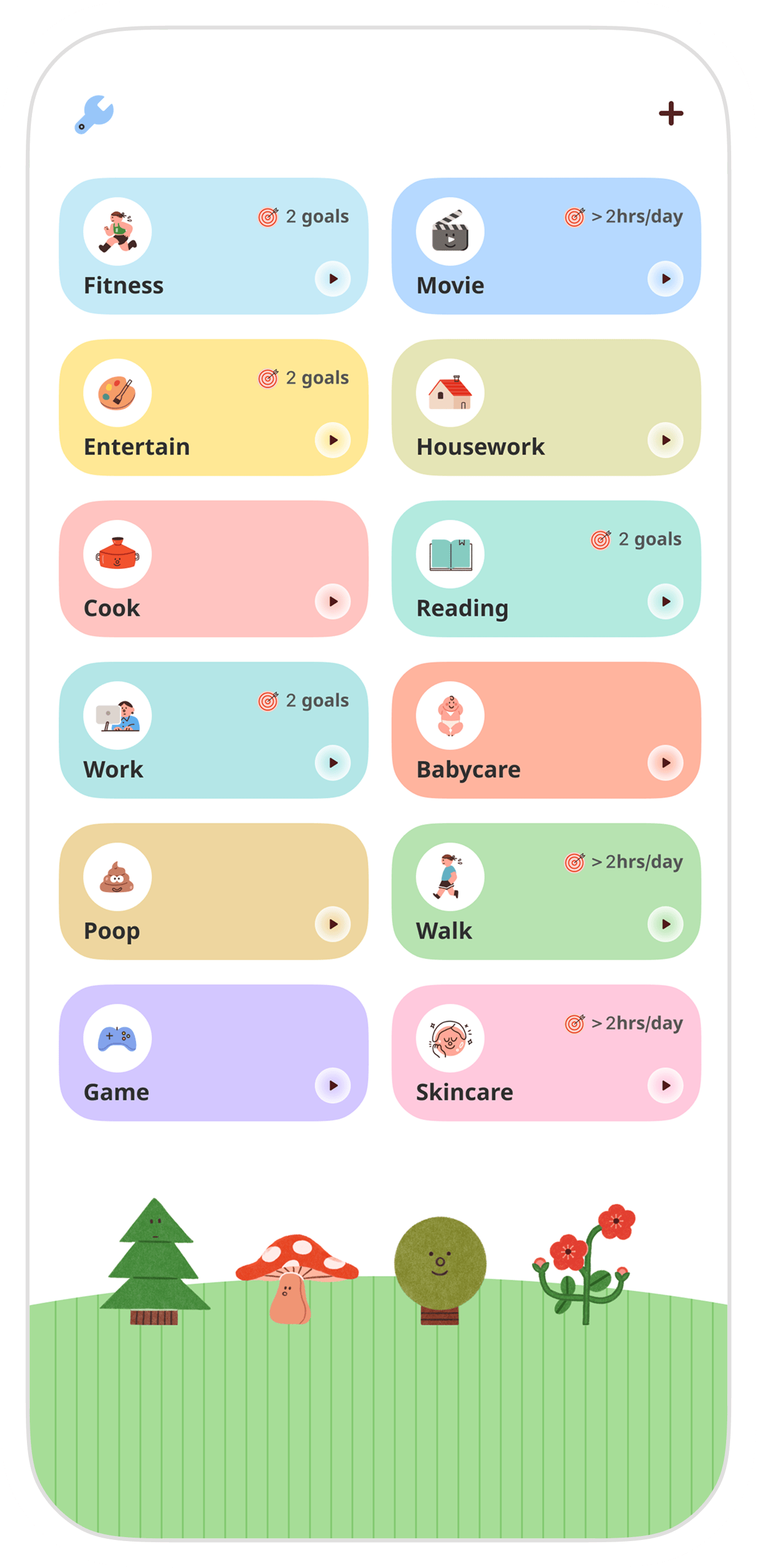 TimeGrow App Logging Interface - Simple time tracking on mobile