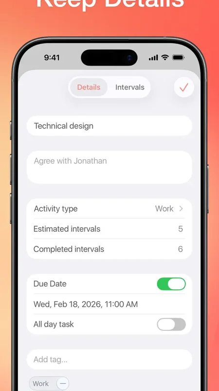 Be Focused app task categories and progress
