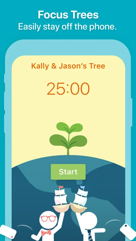 Flora app focus timer with plant growing