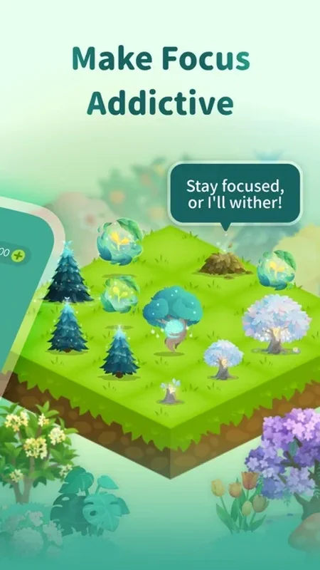 Forest app virtual forest with multiple trees from completed sessions