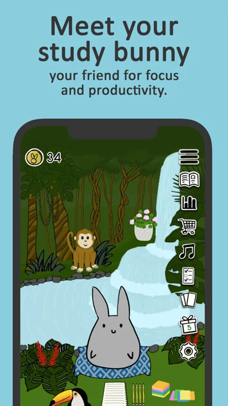 Study Bunny focus timer with adorable bunny companion
