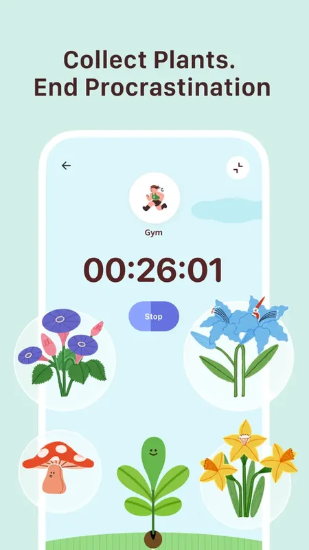TimeGrow app additional focus features and settings